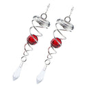 2 Pcs Gazing Glass Ball with Spiral Tail - Decorative Rotating Spinner for