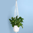 White Plant Hangering Basket Flowerpot Net Holder Gardenpot Lifting Rope