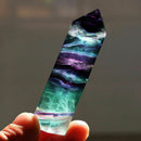 50g 50-60MM Natural Colorful Fluorite Quartz Crystal Wand Point Healing Stone *1