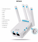 Wifi Repeater Wireless Router 300Mbps Range Extender Signal Booster w/ 4 Antenna