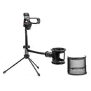 Folding Microphone Tripod Bracket Desktop Mic Holder with Blowout Preventer