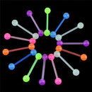 20PCS/Set Luminous Ball Flexible Barbell Stud Tongue Ring Bars Body Piercing M&O