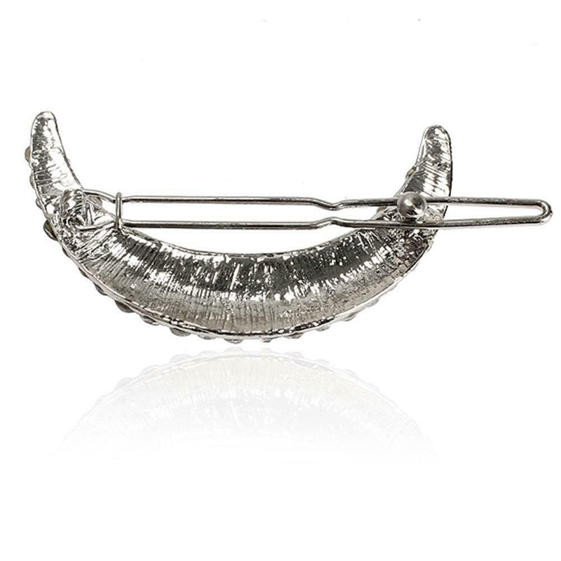 Glitter Moon Rhinestone Hair Clips Hair Styling Pins Fringe Clip Headwear A