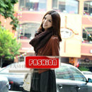 Warm Soft Coffee Mohair Open Knit Handmade Circle Scarf Elegant Neckerchief