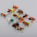 12 Pcs/Wet Dry Trout .Flies Fly Fishing Bass Lure Hook Stream Tackle_Tool T4B9