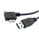 USB 3.0 A Male to Micro-B Left Angled 90 Degree Cable With Locking Screws f
