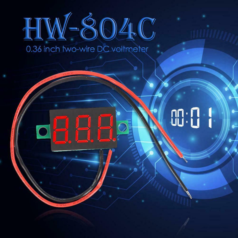 0.36 inch DC4-40V Digital Voltmeter Display Volt Meter Gauge Tester (Red)