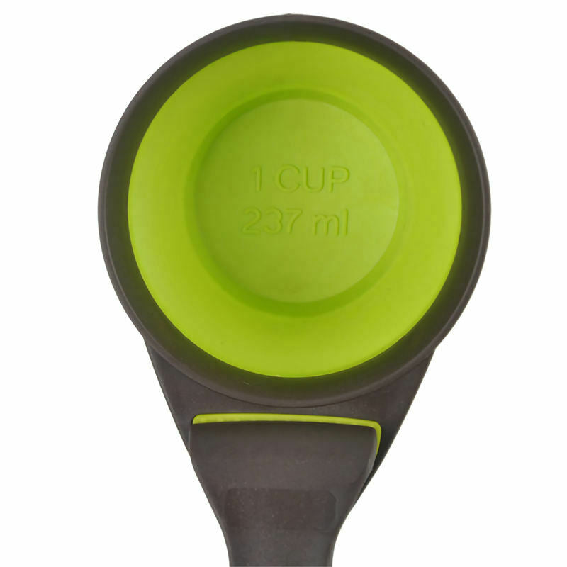 2 in 1 Collapsible Travel Clip Food klipscoop Measuring Cups for Pets Puppy R2Z9
