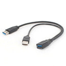 USB 3.0 Cable Dual Power Charge Cables Y Adapter Male to Female Cord Pg