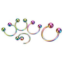 9PCS/Set Horseshoe Ring Body Piercing Eyebrow Jewelry Belly Tongue Bar Ring Gw