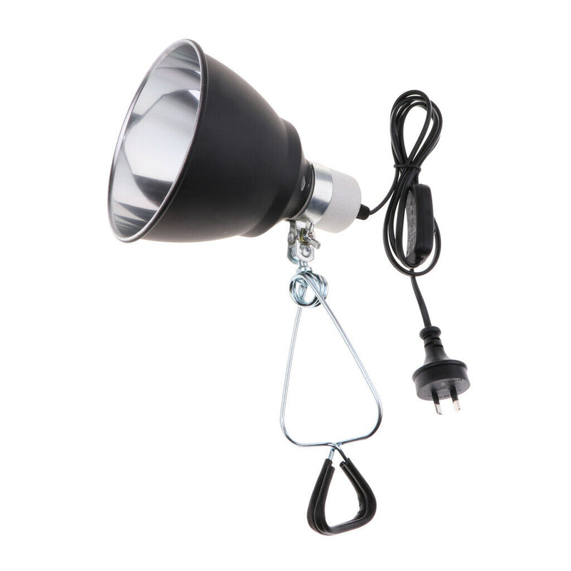 E27 Reptile Tortoise Ceramic Basking Lamp Heating Light Holder Black AU Plug