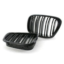 Glossy Black Front Hood Kidney Grille Grill ABS Dual Line Compatible for BM