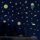 3pcs/set Luminous Star Sky Wall Art Stickers Waterproof Room Decor Decals A