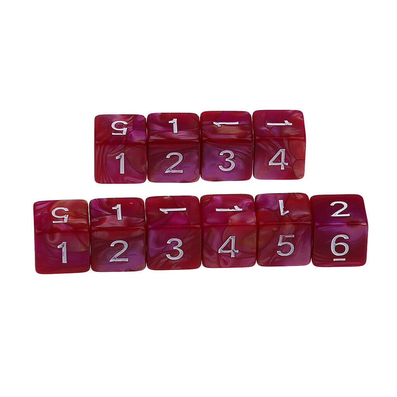 10pcs 6 Sided Dice D6 Polyhedral Dice for Dungeons and Dragons Table Games Red