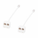 2pcs 6P4C RJ11 Dual Female to Male Telephone Cable Splitter Adapter A2U7