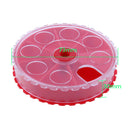 Round PP Plastic Fishing Bait Lure Box Case Container with 7 Compartments