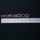 200pcs Copper Washer Sealing Ring Gasket Flat Kit with Box Hardware Tool