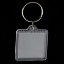 10pcs Blank Acrylic Keychains Insert Photo Plastic Keyrings Square 33mm