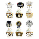 24pcs/pack 2020 Graduation Party Decoration Cardboard Cupcake Toppers Cake De BX
