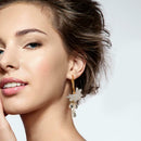 Crystal Flower Dangle Ear Hook Women Elegant Drop Earrings Alloy Jewelry