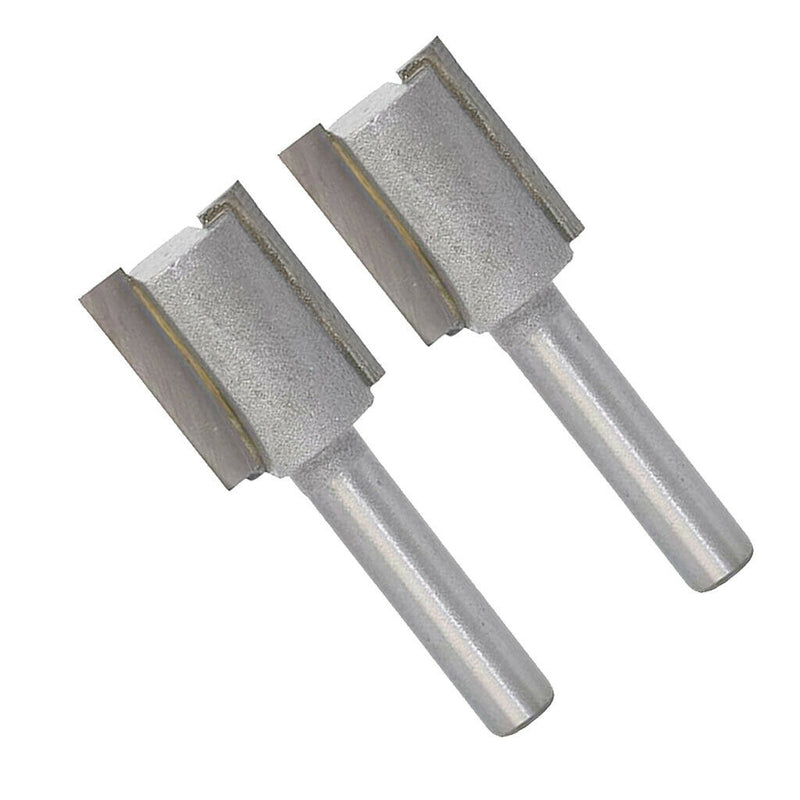 2pcs 1/4inch Shank Carbide Single Flute Tipped Straight Router Bit Milling