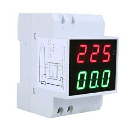 Digital Din-Rail LED Voltage Ammeter Current Meter Voltmeter AC80-300V 0.2- U1A7