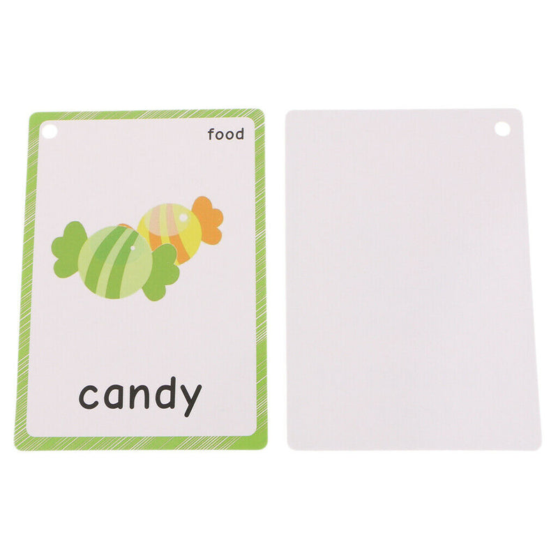 35Pcs Kids Durable Sight/Picture Word Flash Cards About Food for Ages