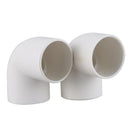 2 PCS Elbow White PVC 32mm Inner Diameter Wire Pipe Connector R3N4