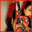 Rose Flower Hair Clip Slide Flamenco Dancer Pin Flower Brooch Lady Hair Sty