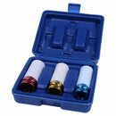 3 Pcs 1/2 inch 17mm 19mm 21mm Alloy Thin Wall Wheel Nut Deep Impact Socket  Z3A1