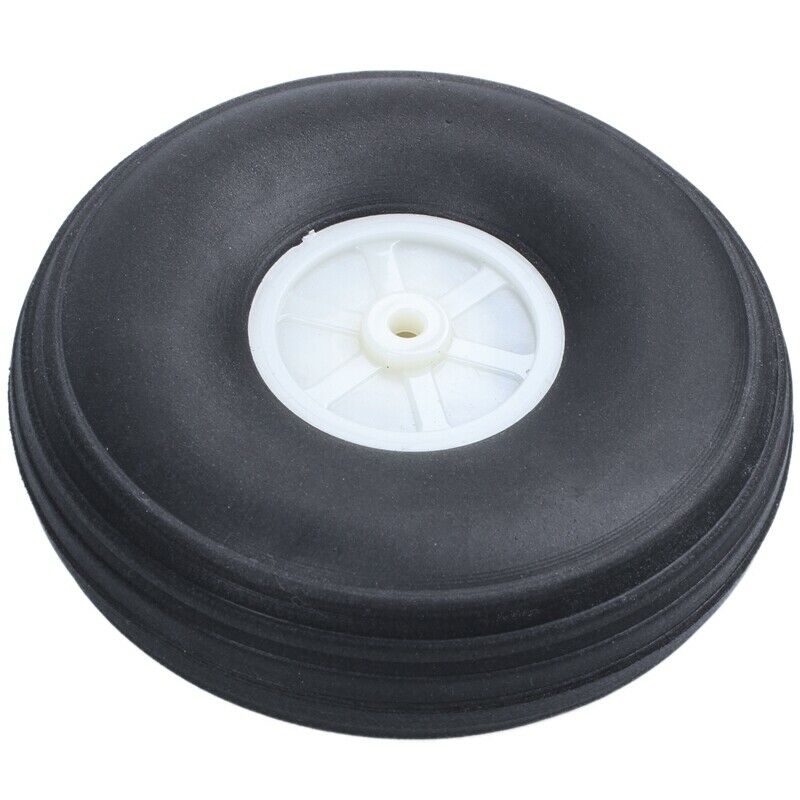 3.5 Inch RC Airplane Black PU Tire Wheel With Beige Plastic Hub Super Light H7J1