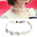 Women Daisy Choker Chain Necklace Lace Yellow White Flowers Boho NecklaceNM&