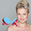 Silicone Head Shampoo Scalp Massage Brush Hair Scalp Washing Comb(Red) A