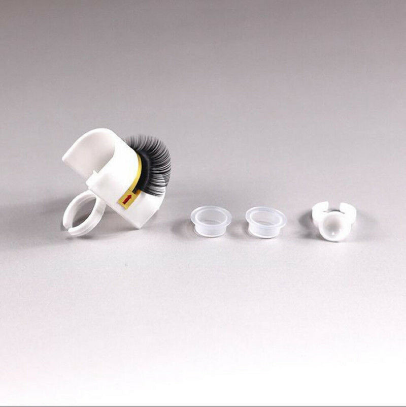 5pcs Eyelash Extension Glue Ring Adhesive Eyelash Pallet Holder Tool Makeup Kit