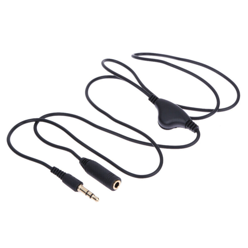 Earphone in Line Volume Control Cable Male to F 3.5mm Stereo Audio Adaptor
