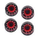 4 Pieces Black+Red Guitar Speed Dial Knobs for Les Paul Replacement Accessory