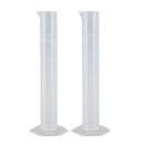 2pcs 50ml Transparent Plastic Graduated Cylinder Lab Measuring Cup