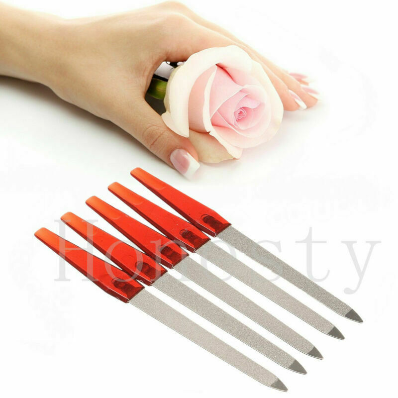 5PCS Metal Double Sided Nail Files Strong Edge For Manicure Pedicure Grooming