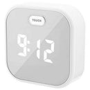 Night Light Alarm Clock, Temperature Led Mirror Clock with Voice Control Me