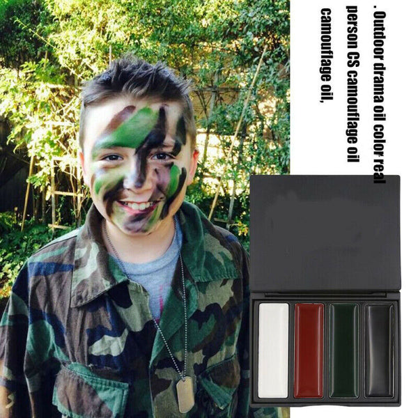 4 Colors Army Fans Facial Bionic Paints Outdoor Camouflage Color Face Paint