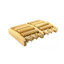 Large Dual Foot Massager Roller Rows Feet Care Relax Wood Bamboo Stress Massage