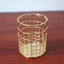 Golden Wrought Iron Pen Holder Office Student Pen Holder Simple Round Stora