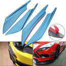 4Pc PP Universal Car Front Bumper Lip Splitter Trim Fin Body Spoiler Canard Blue
