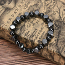 Magnetic Hematite Black Beads Stretch Health Care Bracelet Men Bangles Jewe BX