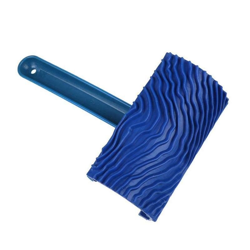 Blue Rubber Wood Grain Paint Roller DIY Graining Painting Tool with Handle