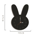 Nordic Style Rabbit Wall Clock Silent Wooden Clock For Home Living Room Sui O3J9