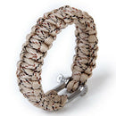 Paracord 550 Survival Bracelet with Stainless Steel U Shackle - Desert camo A7H8