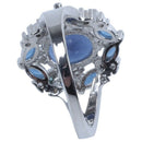 Gorgeous Aquamarine Wedding Engagement Women Ring Blue Size 10