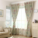Owl Pattern Voile Sheer Curtain Ready Made Eyelet Window DrapesPanel Green