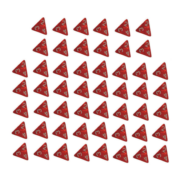 50x Acrylic Triangle Multi Side Dice 4 Side Dices Roleplaying Toys Red